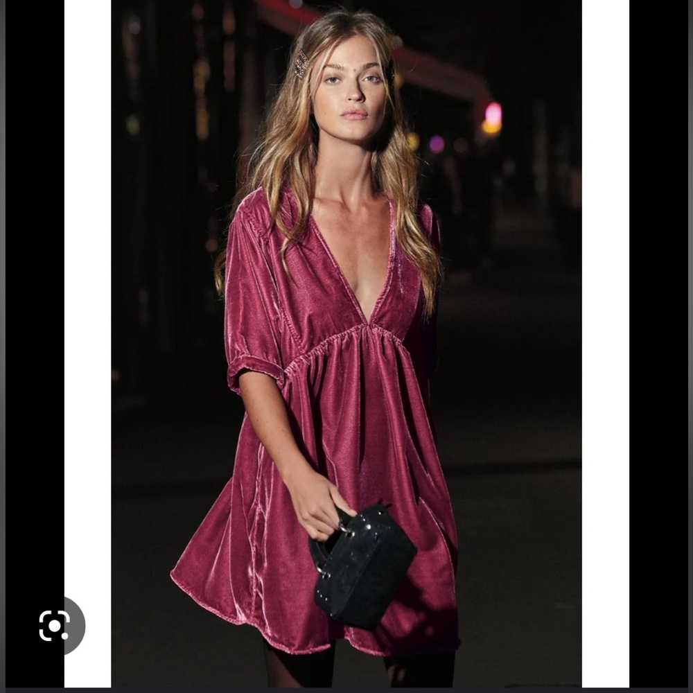 Free People Ivy Velvet Mini Dress